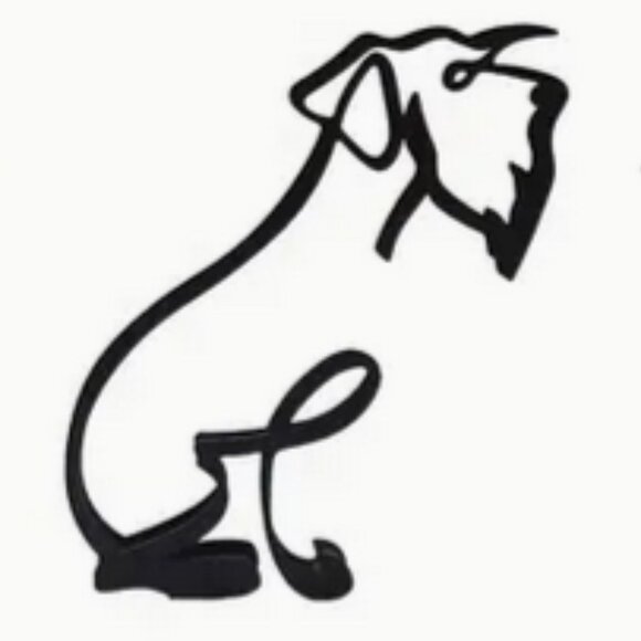 Metal French Schnauzer Minimalist Art Sculpture in Black - Picture 3 of 3